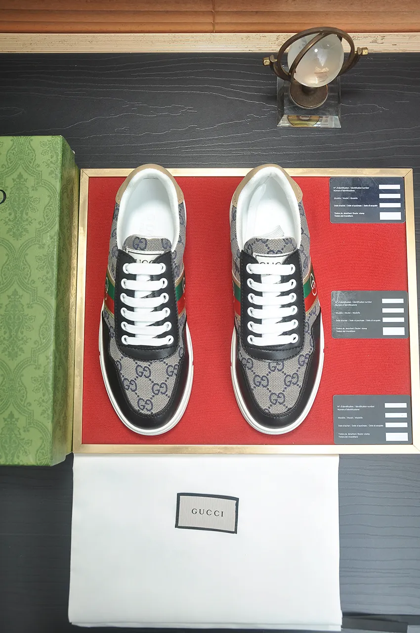 Men's men's shoes💰440💶[GUCCI] official website 1:1 men's sports shoes are now on the market. They are made of original fabric + water-dyed sheepskin lining, plus the official website original 1:1 comfortable outsole. Fashionable and versatile, super comfortable and breathable. Standard shoe size 38/45 (custom-made size 45 is non-refundable)
